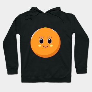 Cute Kawaii Orange, Cartoon Citrus Fruit Hoodie